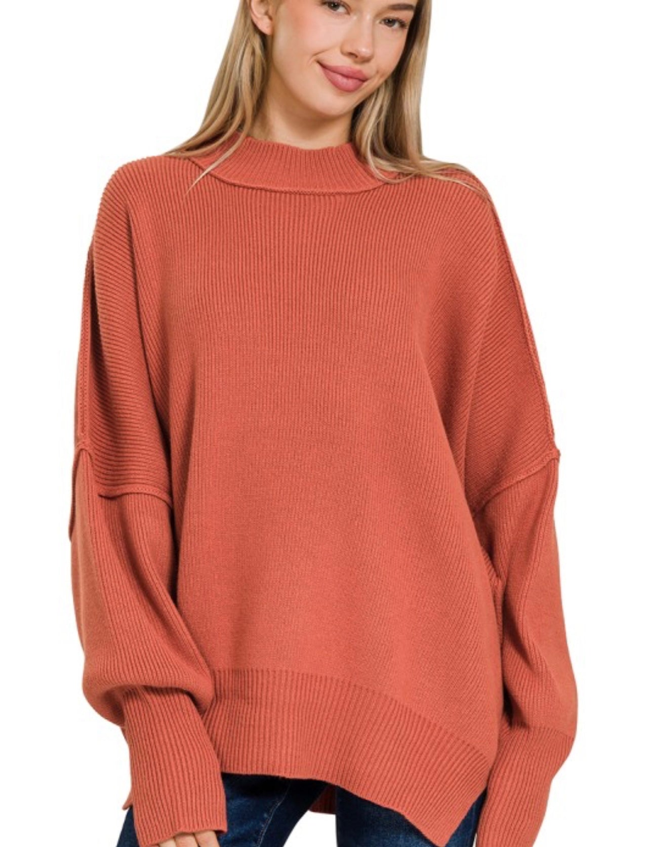 Oversized Side Slit Sweater