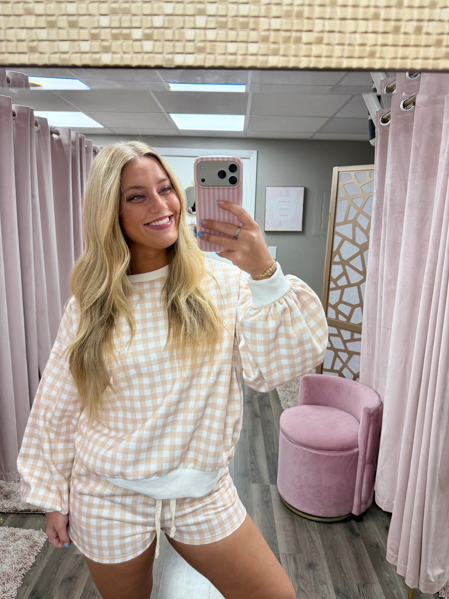 Gingham Cozy Short