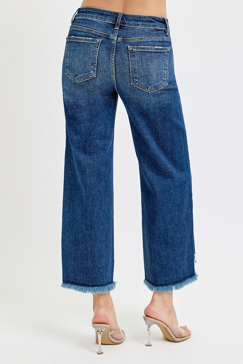 Risen Mid Rise Crop Wide Jean