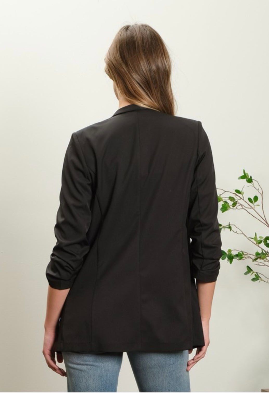 3/4 Sleeve Ruched Blazer