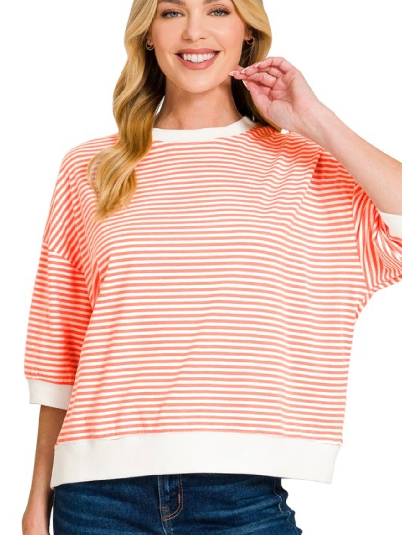 Contrast Trim Banded Top