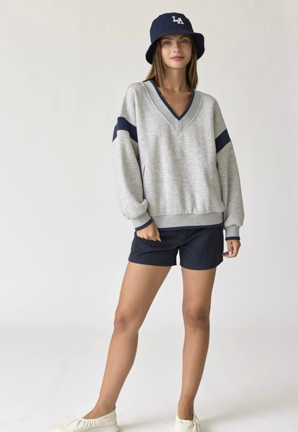 Oversized V Neck Pullover