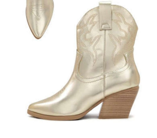 Mini Gold Cowboy Boots