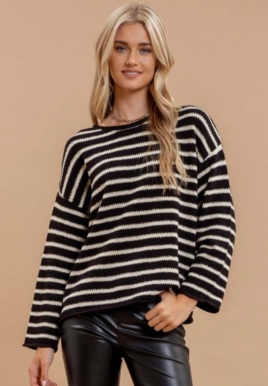 Drop Shoulder Boat Neck Top