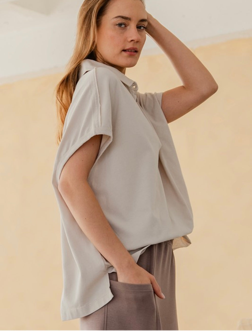 Cotton Poly Polo Top