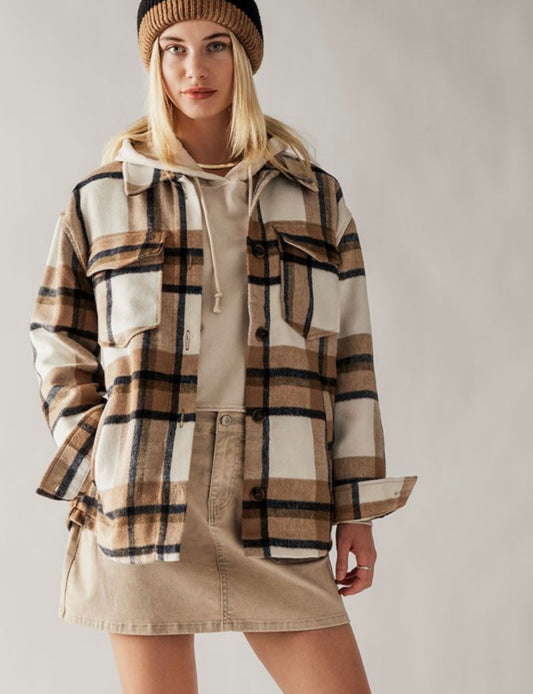 Relaxed Fit Plaid Shacket