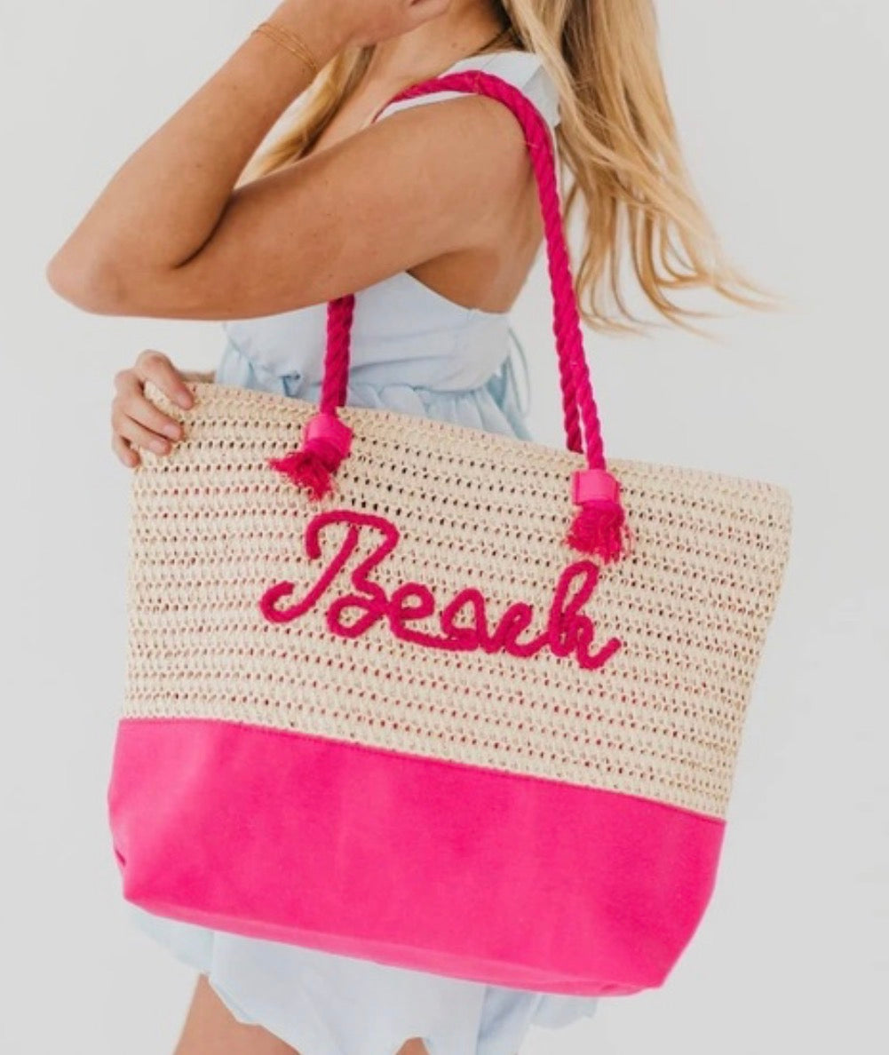 Summer Beach Woven Tote Bag