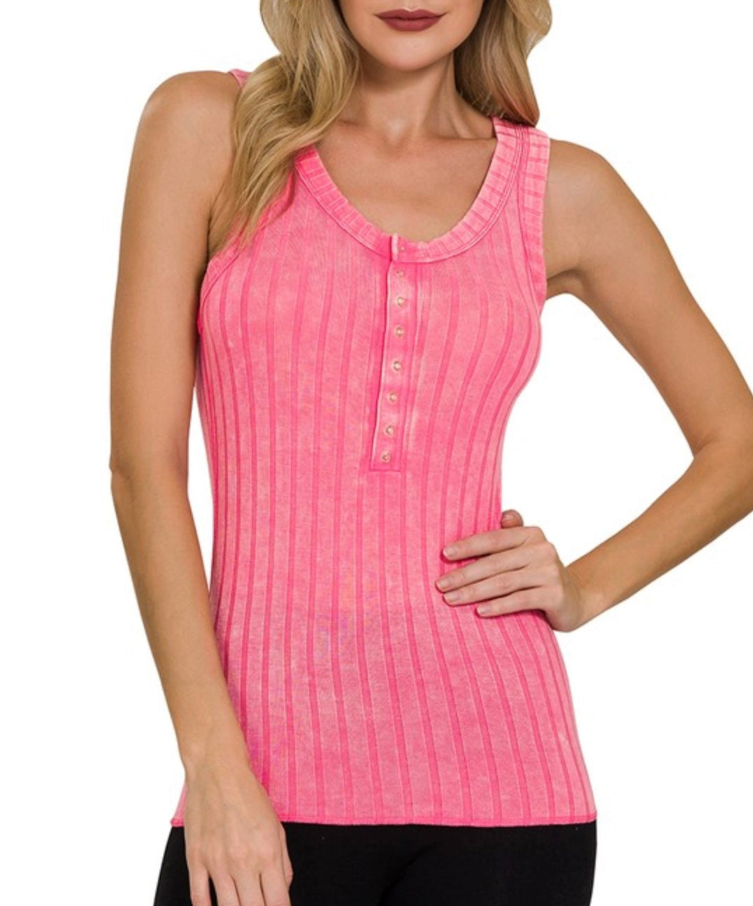 Washed Ribbed Tank Top