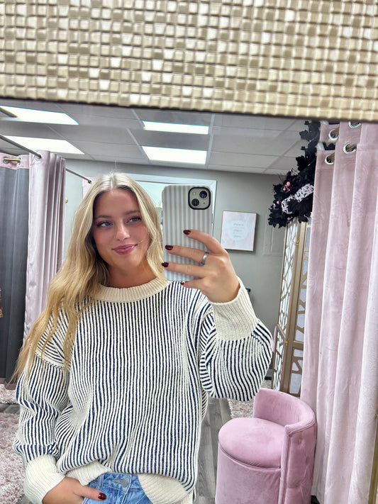 Two Tone Crewneck Sweater
