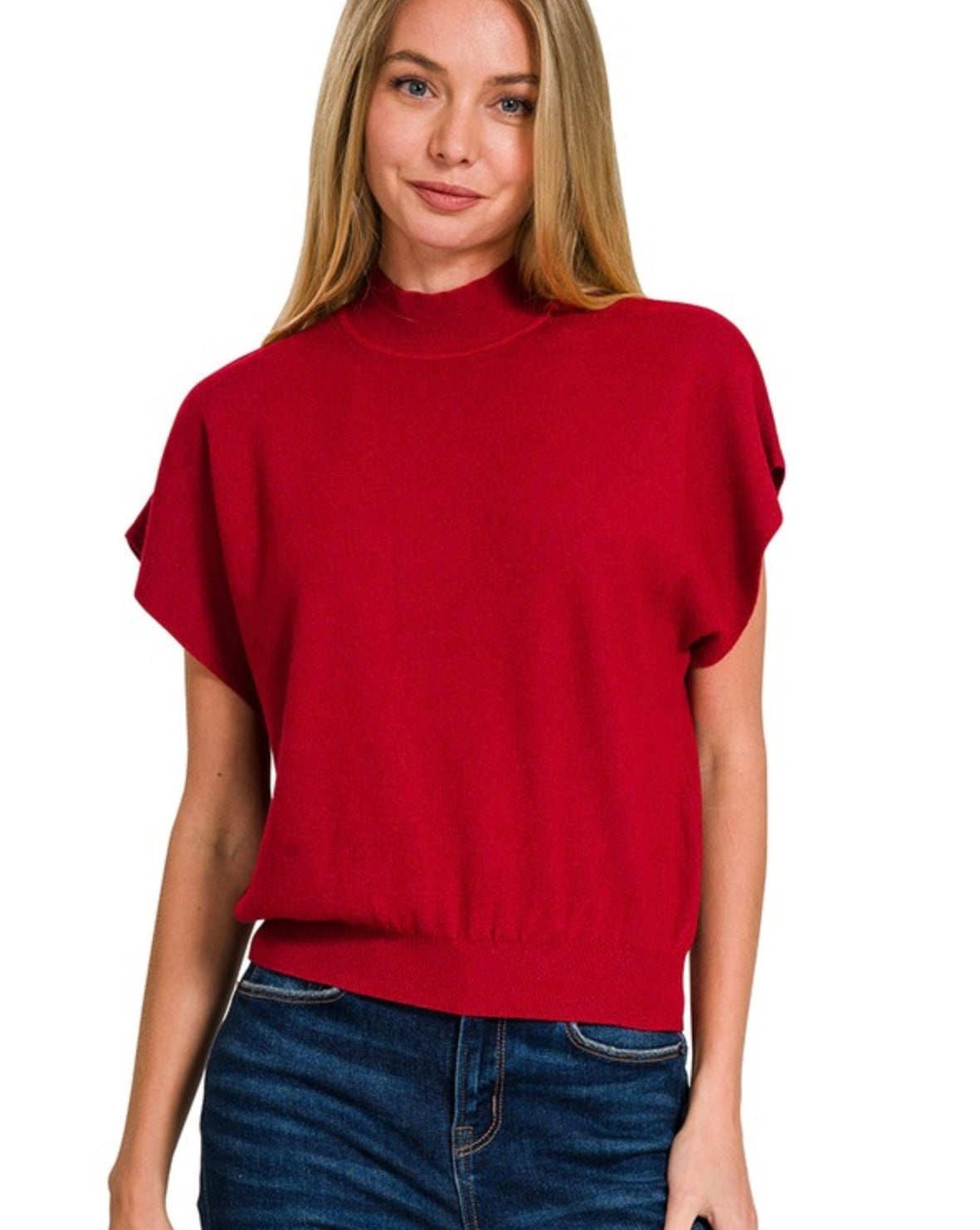 Mock Neck Dolman Sweater