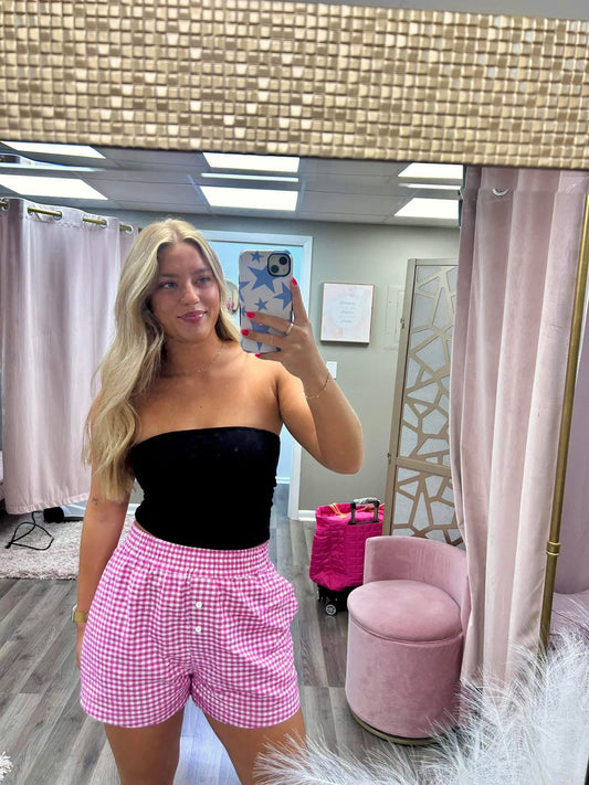 Gingham Check Woven Shorts