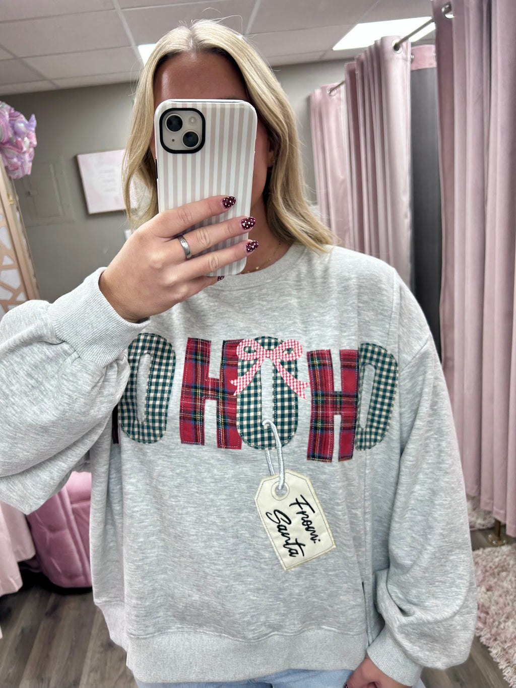 HoHoHo Patchwork Fleece Crewneck