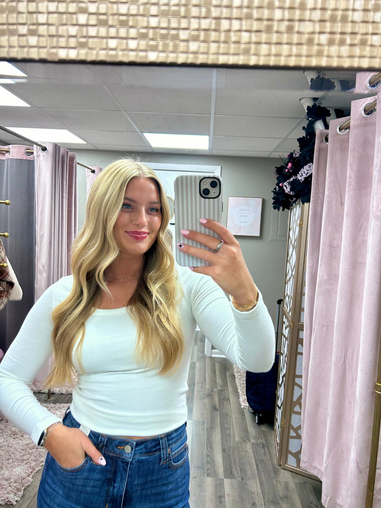 Basic Long Sleeve Scoop Neck Top