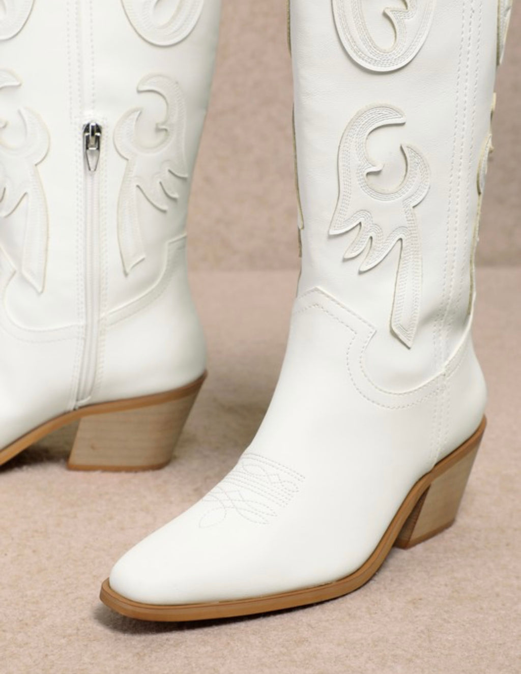 White Authentic Western Boots