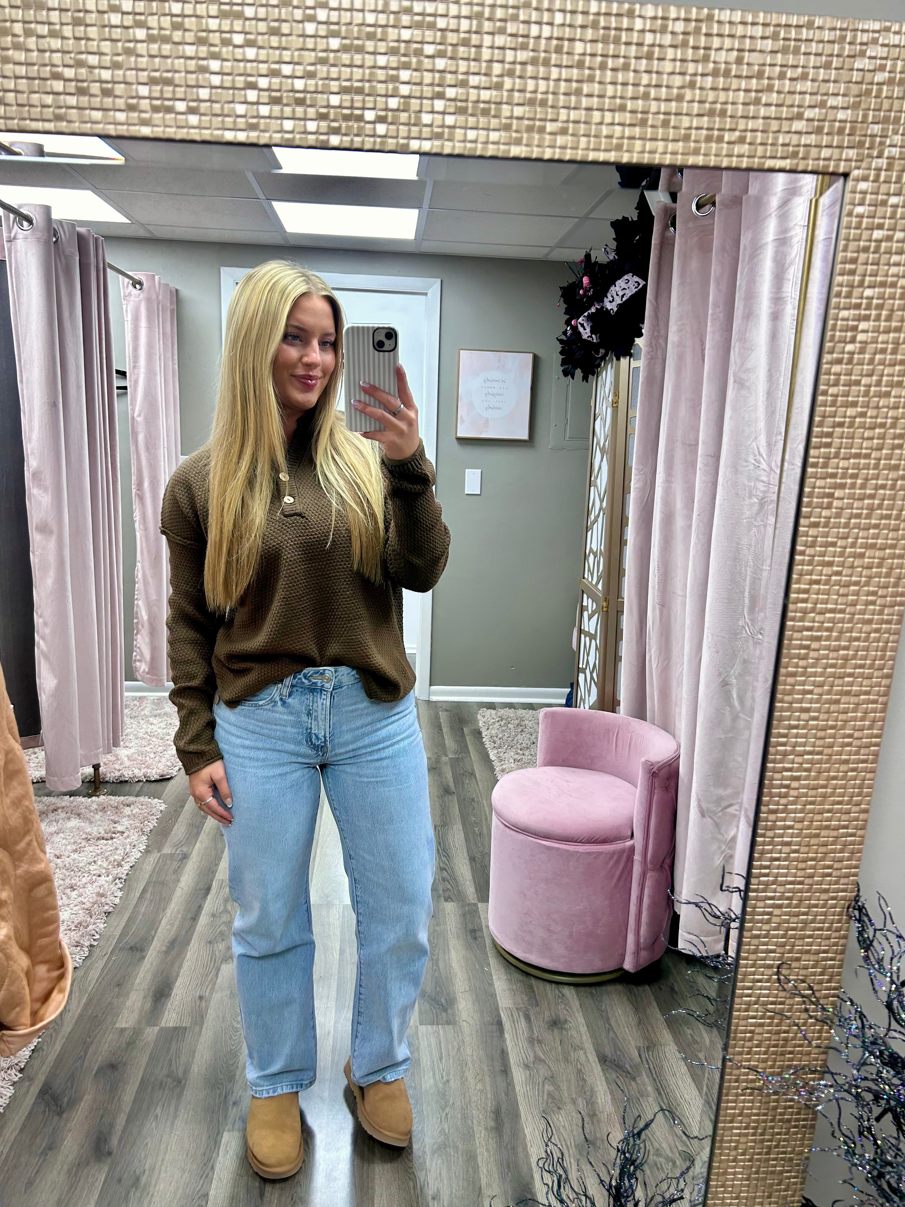 Four Button Henley Sweater