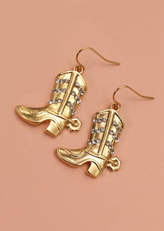 Rhinestone Boots Earrings