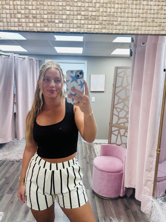 Sleeveless Knit Crop Tank