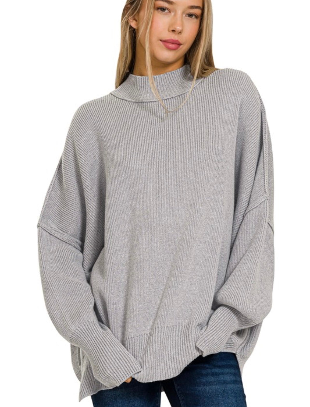 Oversized Side Slit Sweater