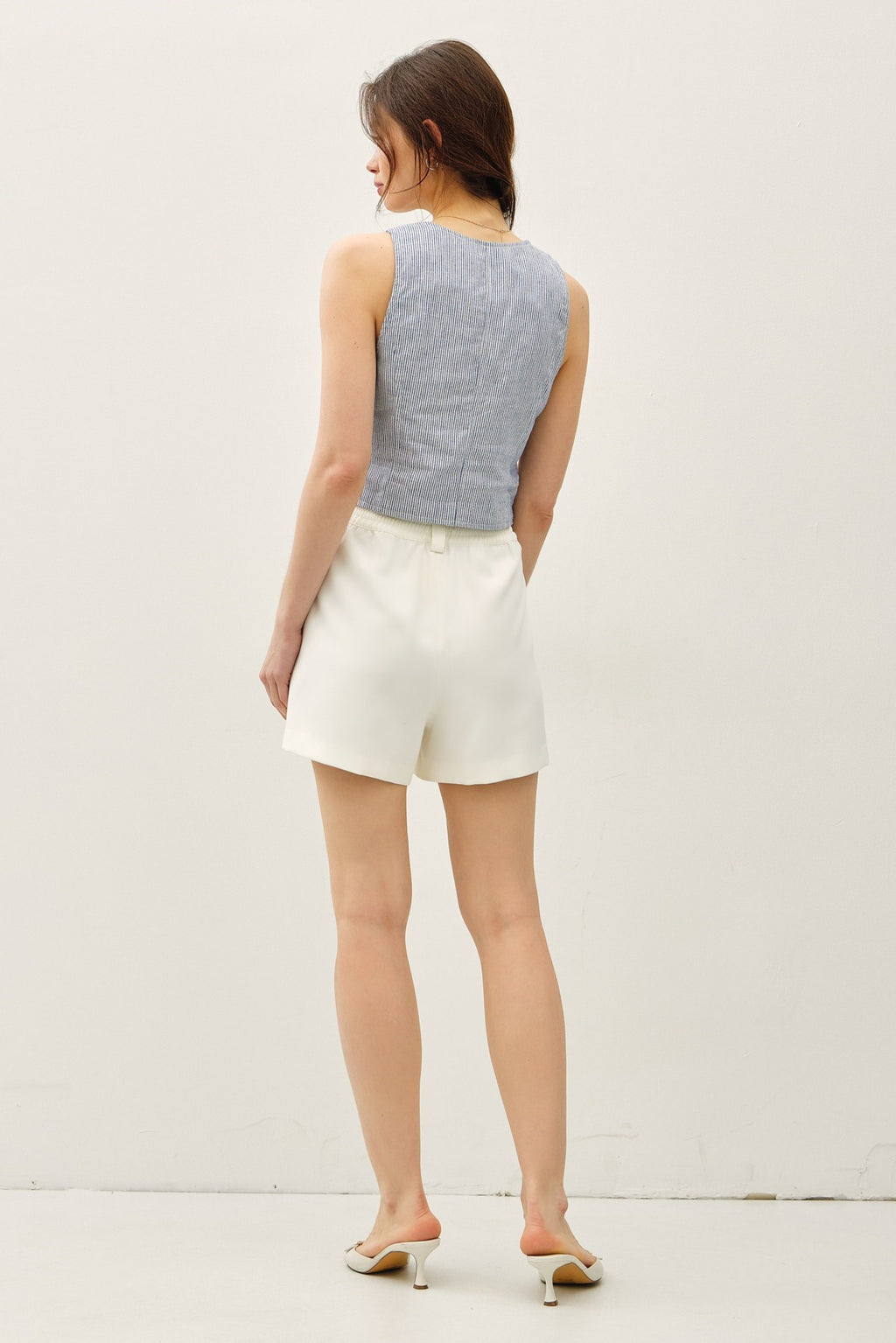 Striped Button Up Vest