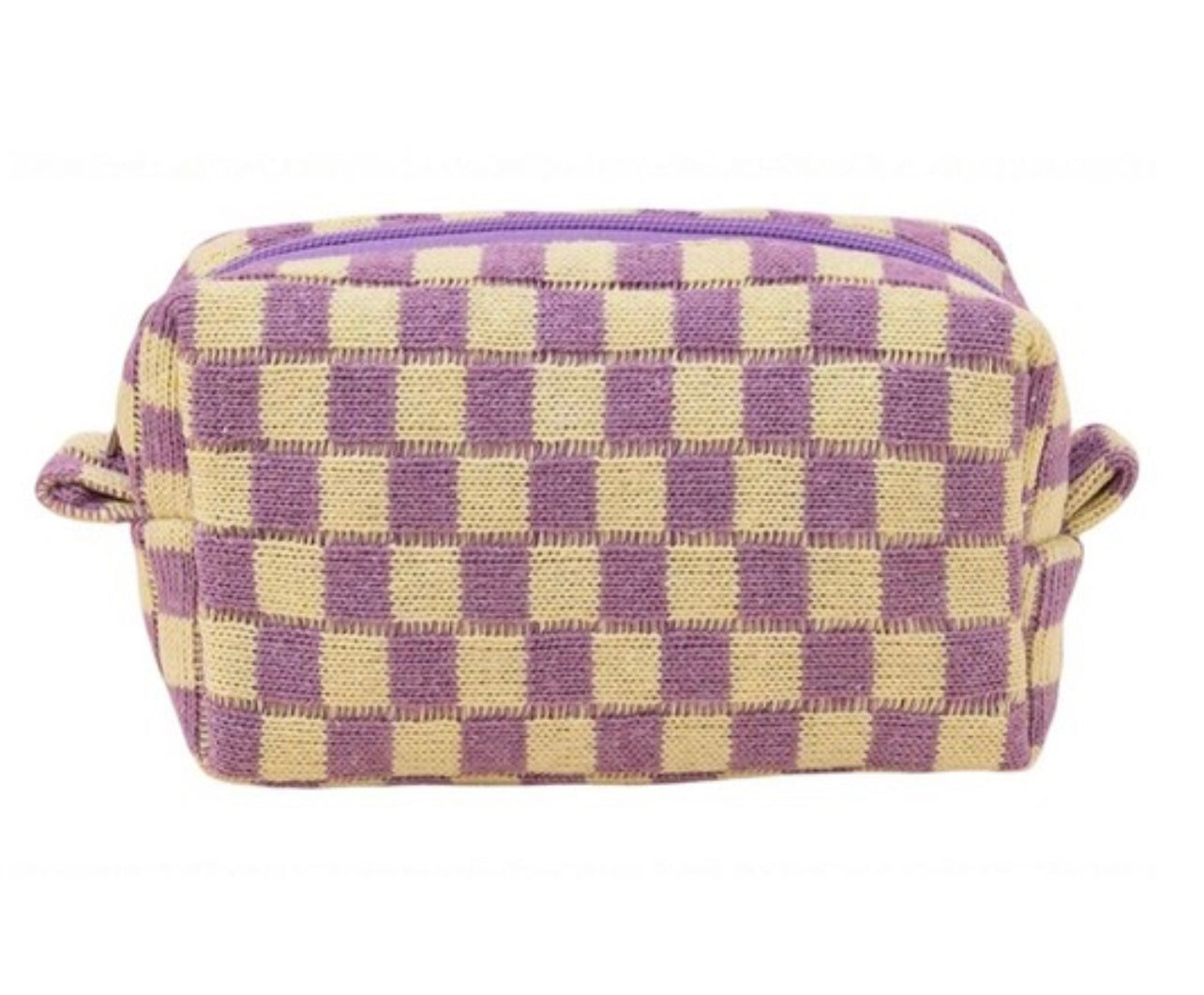 Checkered Mini Cosmetic Pouch