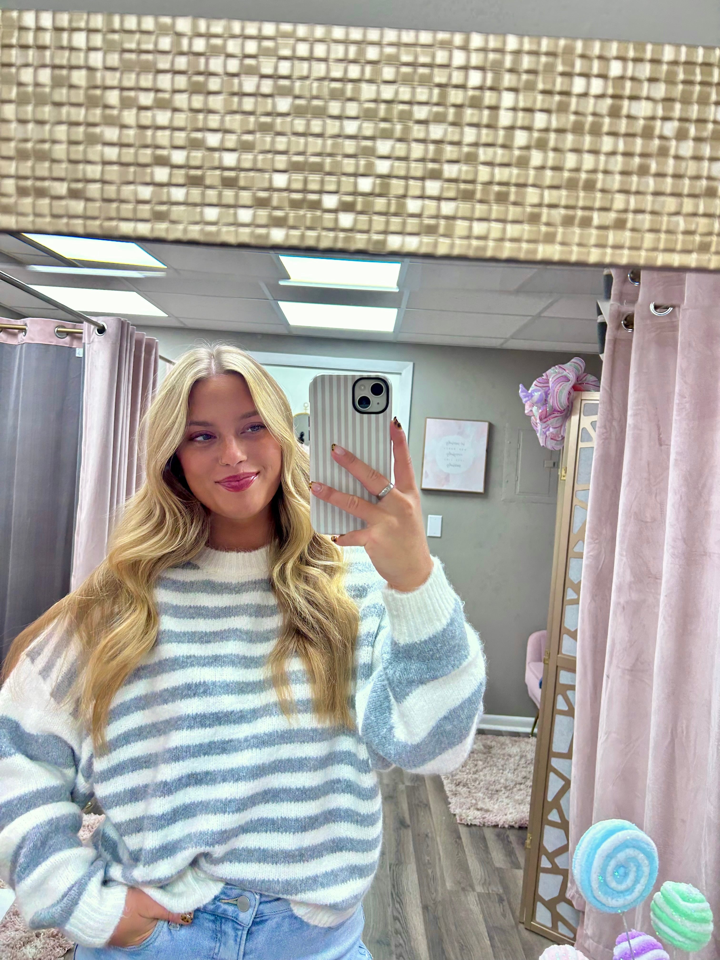 Mixed Stripe Comfy Sweater