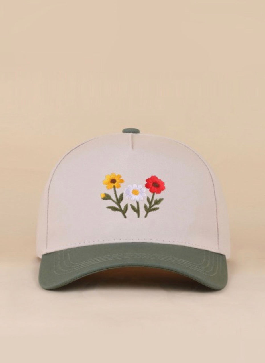 Floral Two Tone Hat