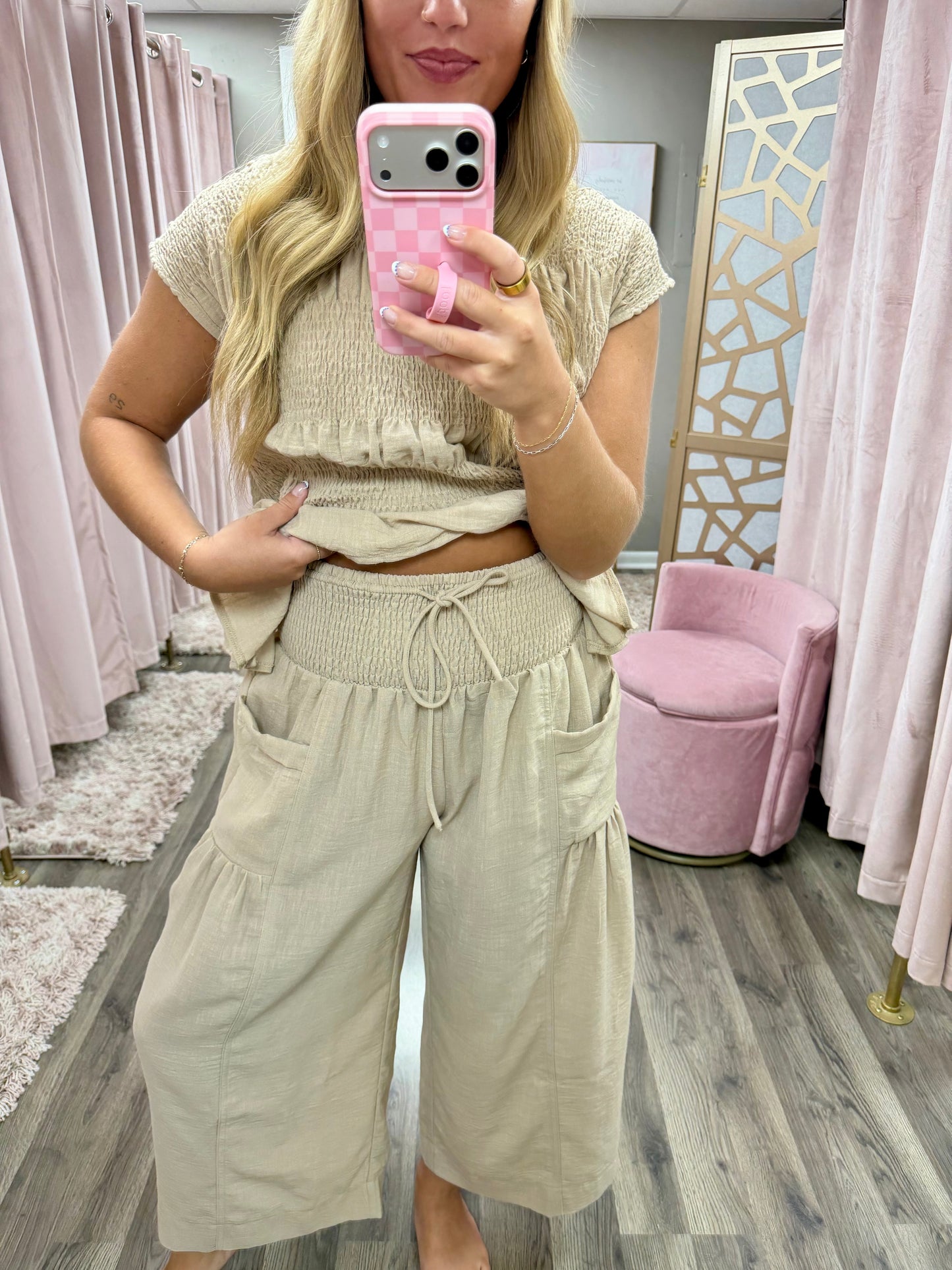 Baggy Wide Leg Cropped Pant