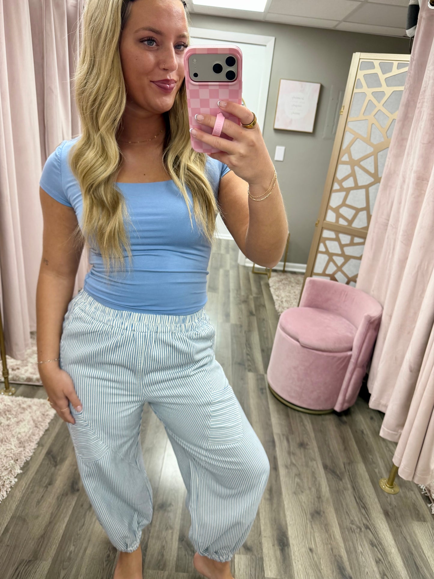 Twill Striped Diagonal Jogger Pant