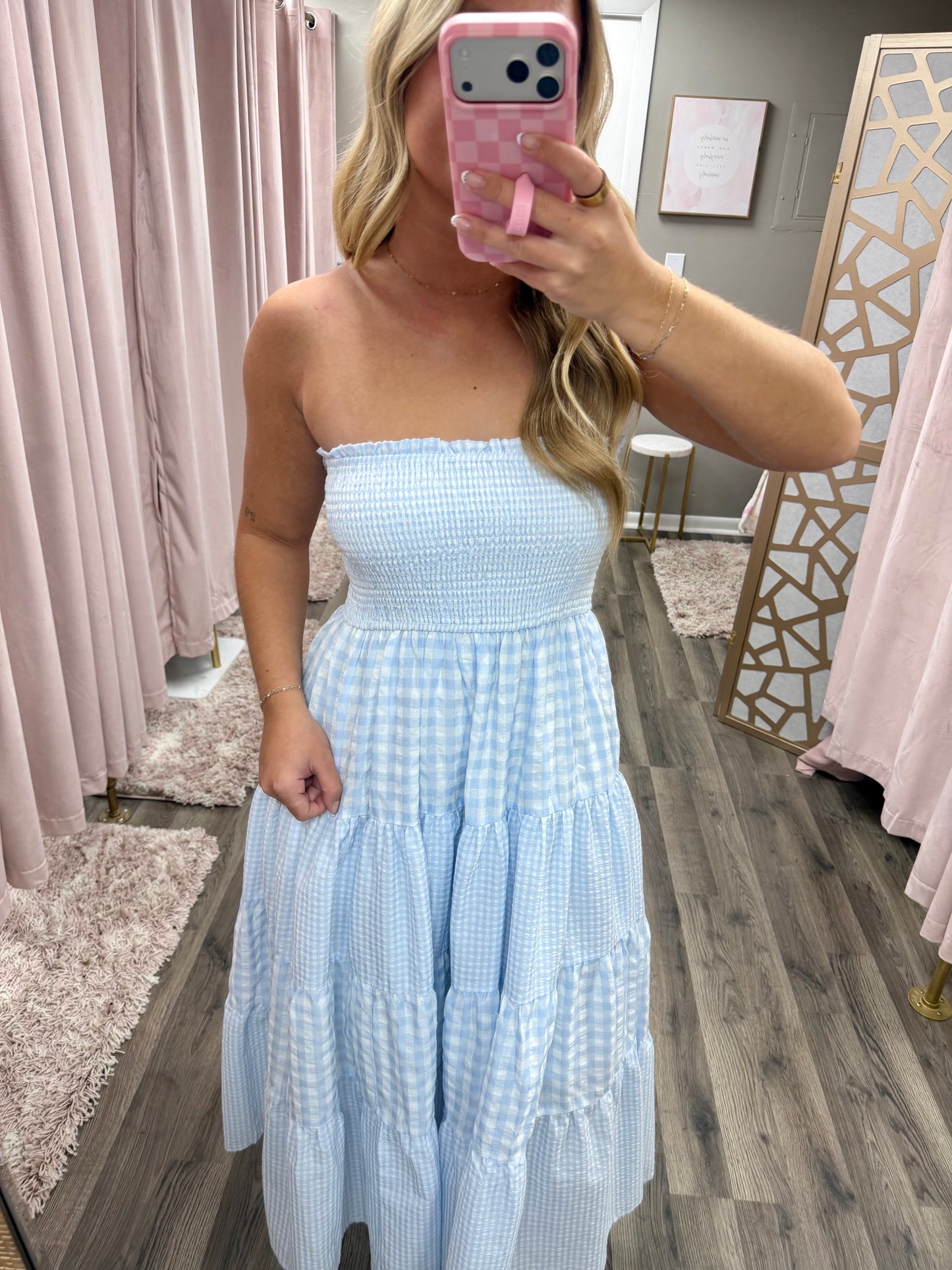 Gingham Multi Print Dress