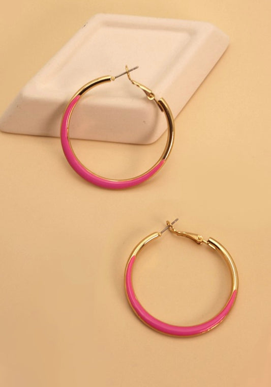 Double Sided Epoxy Hoop Earrings