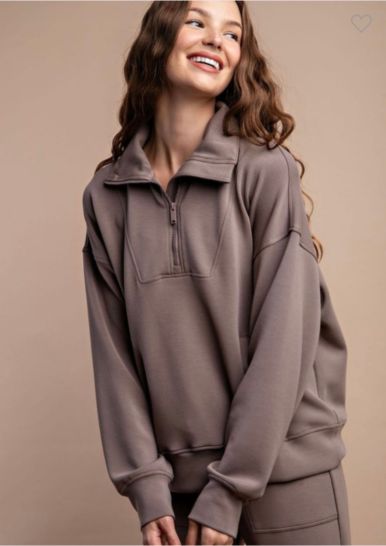Plus Poly Span Quarter Zip