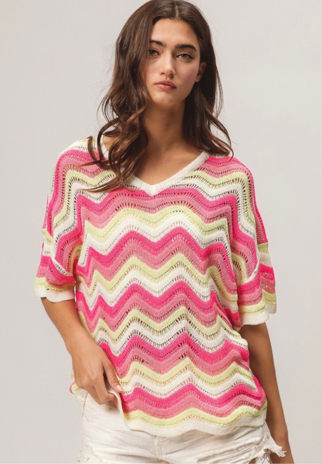 Pointelle Wave Pattern Top