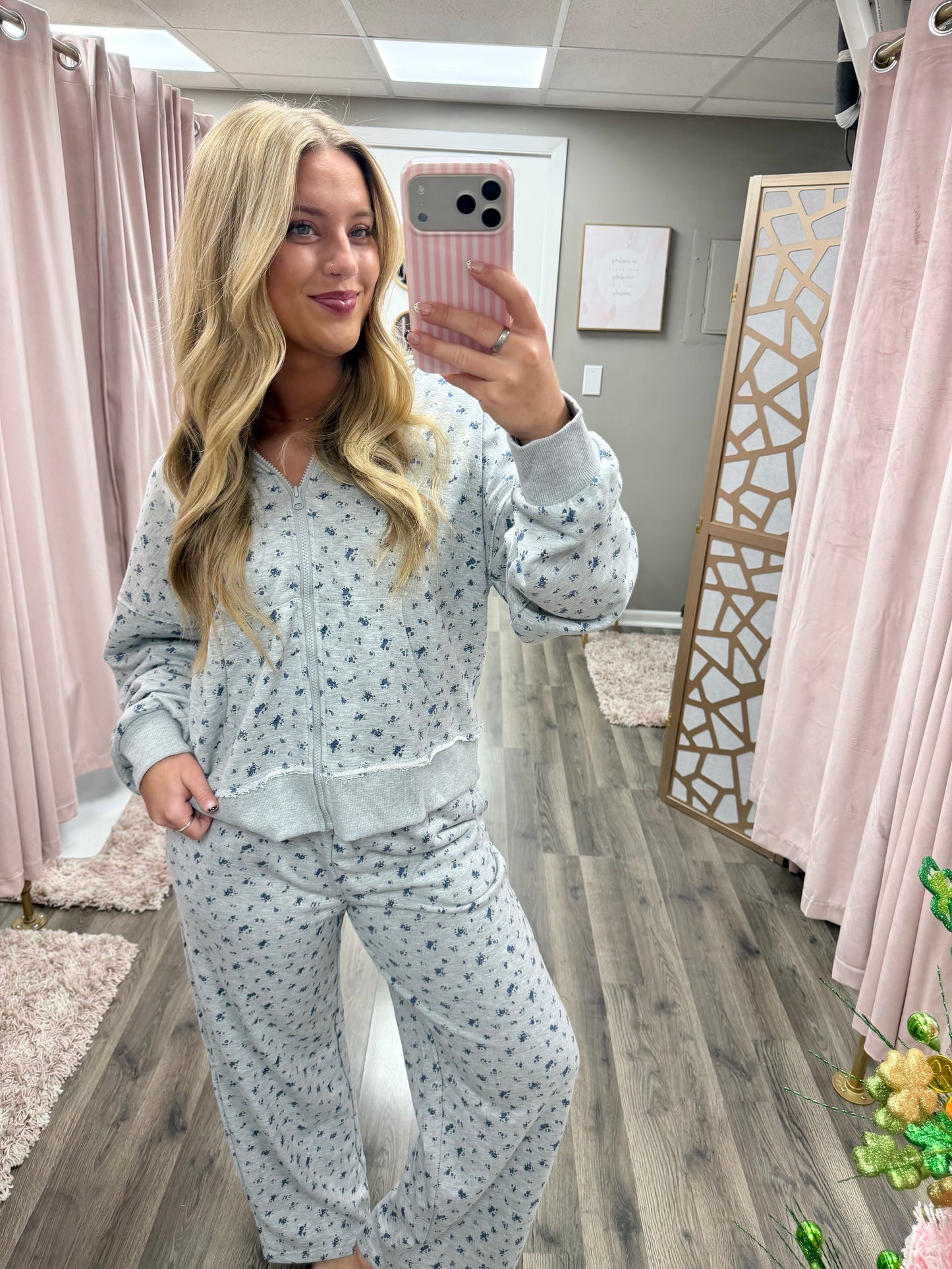 Floral Printed Wide Leg Lounge Pant