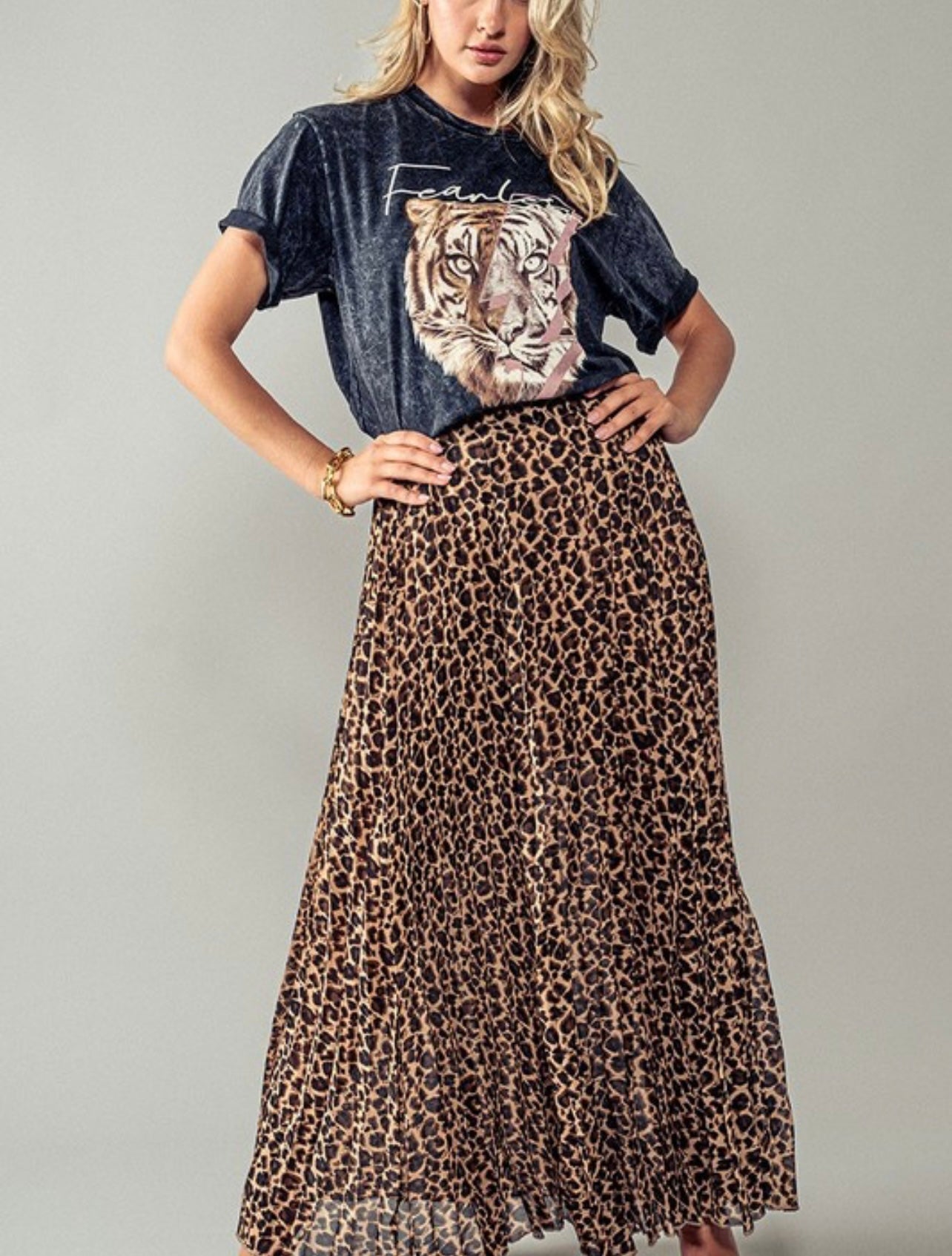 Leopard Print Maxi Skirt