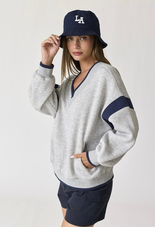 Oversized V Neck Pullover