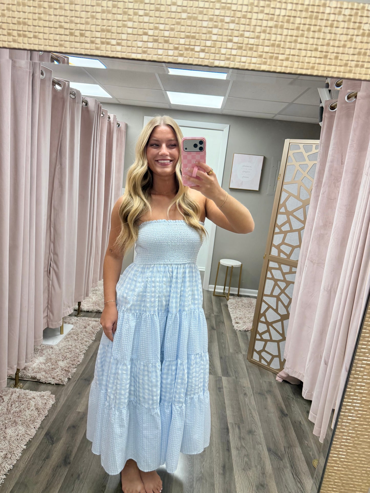 Gingham Multi Print Dress