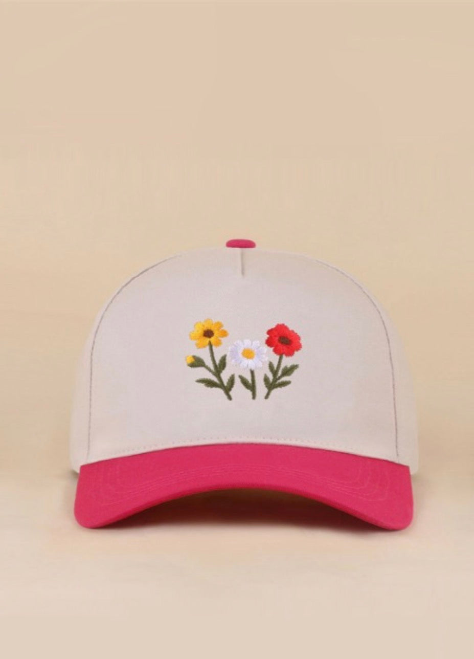 Floral Two Tone Hat