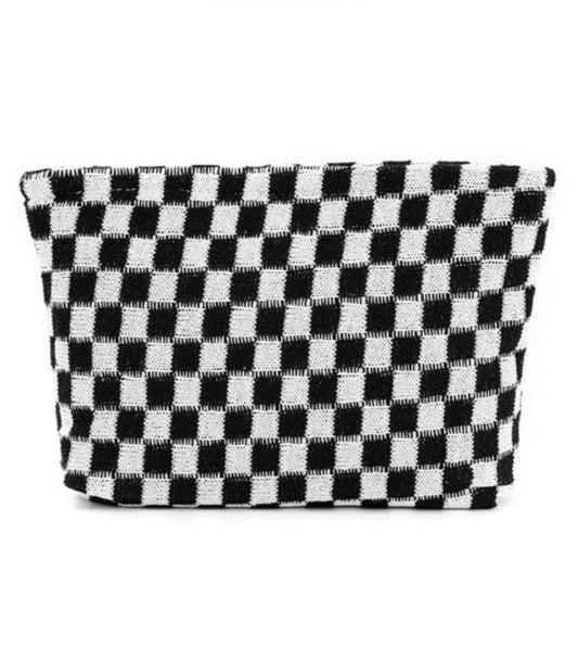 Checkered Cosmetic Pouch