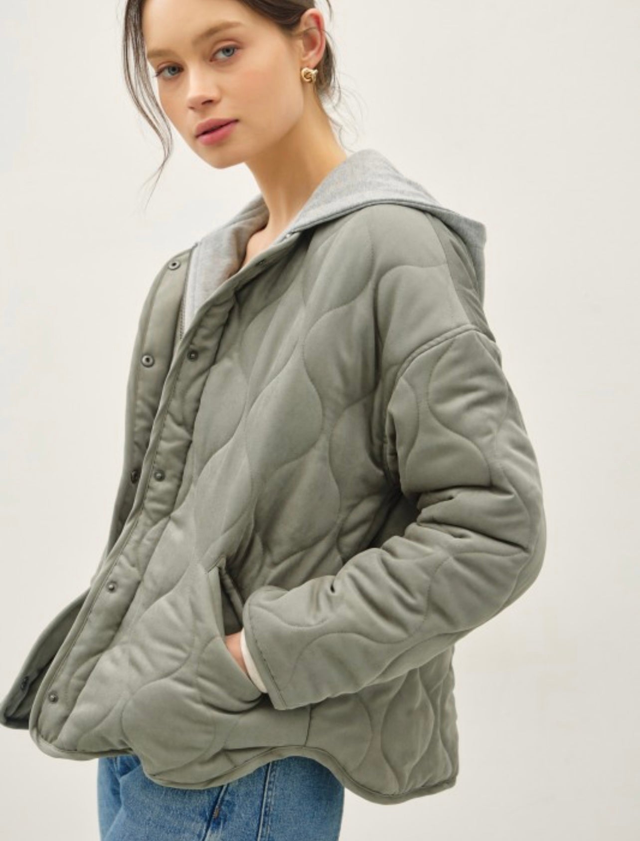 Quilted Button Up Coat