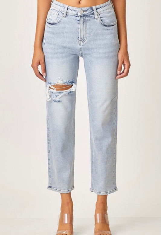 Risen High Rise Straight Leg Jean