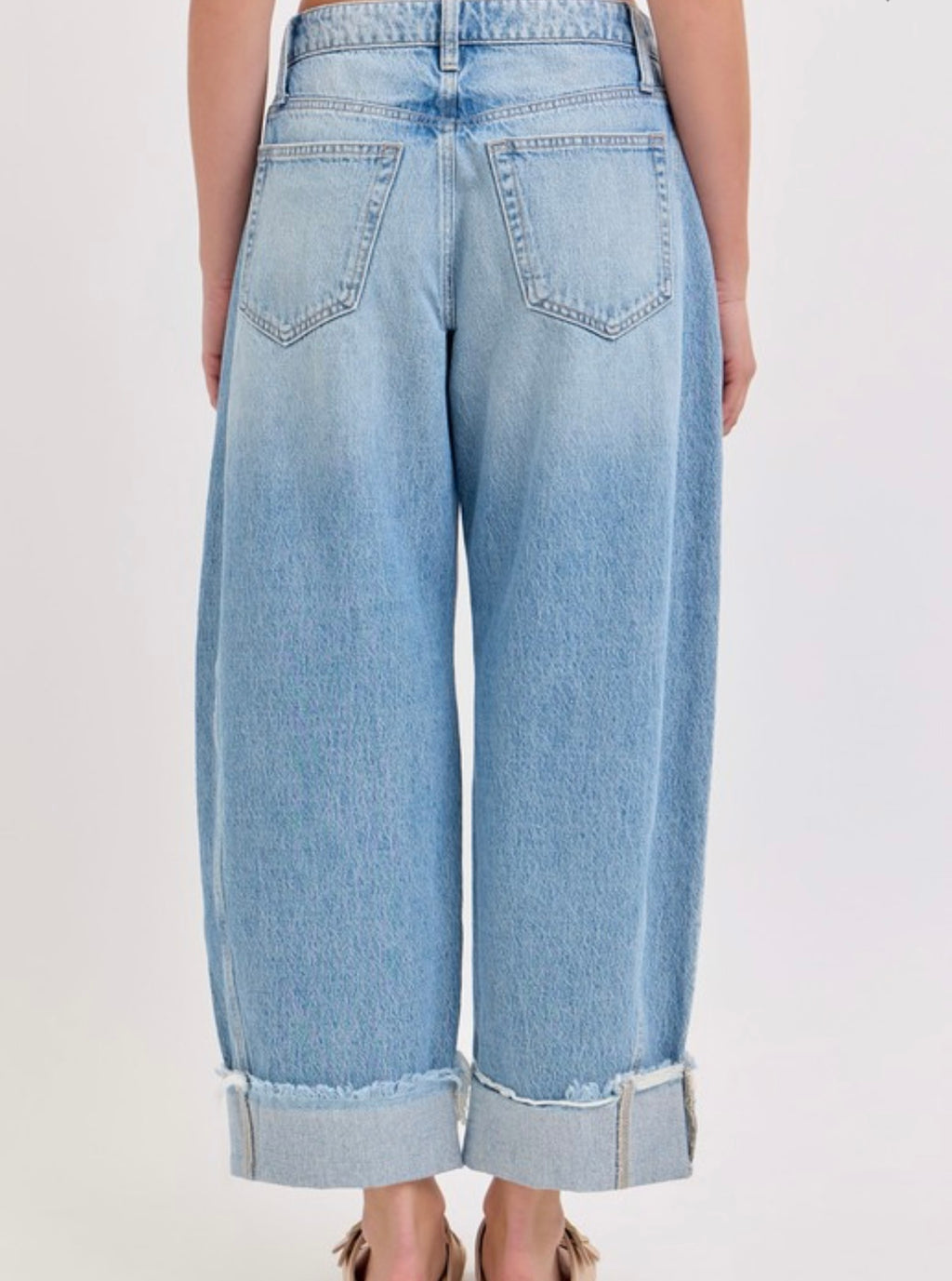 Cello Mid Waisted Barrel Cuff Jean