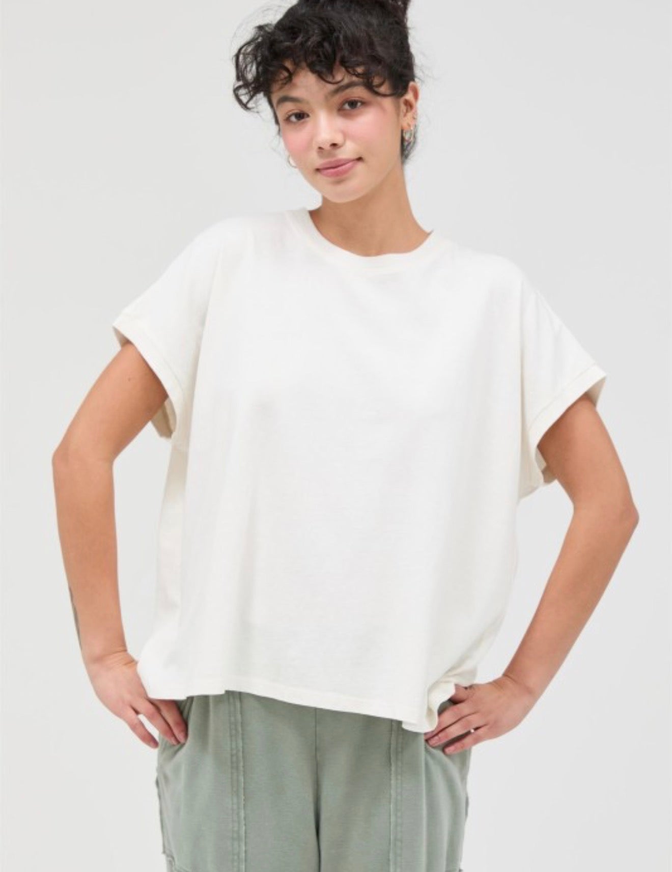 Mineral Wash Cap Sleeve Tee