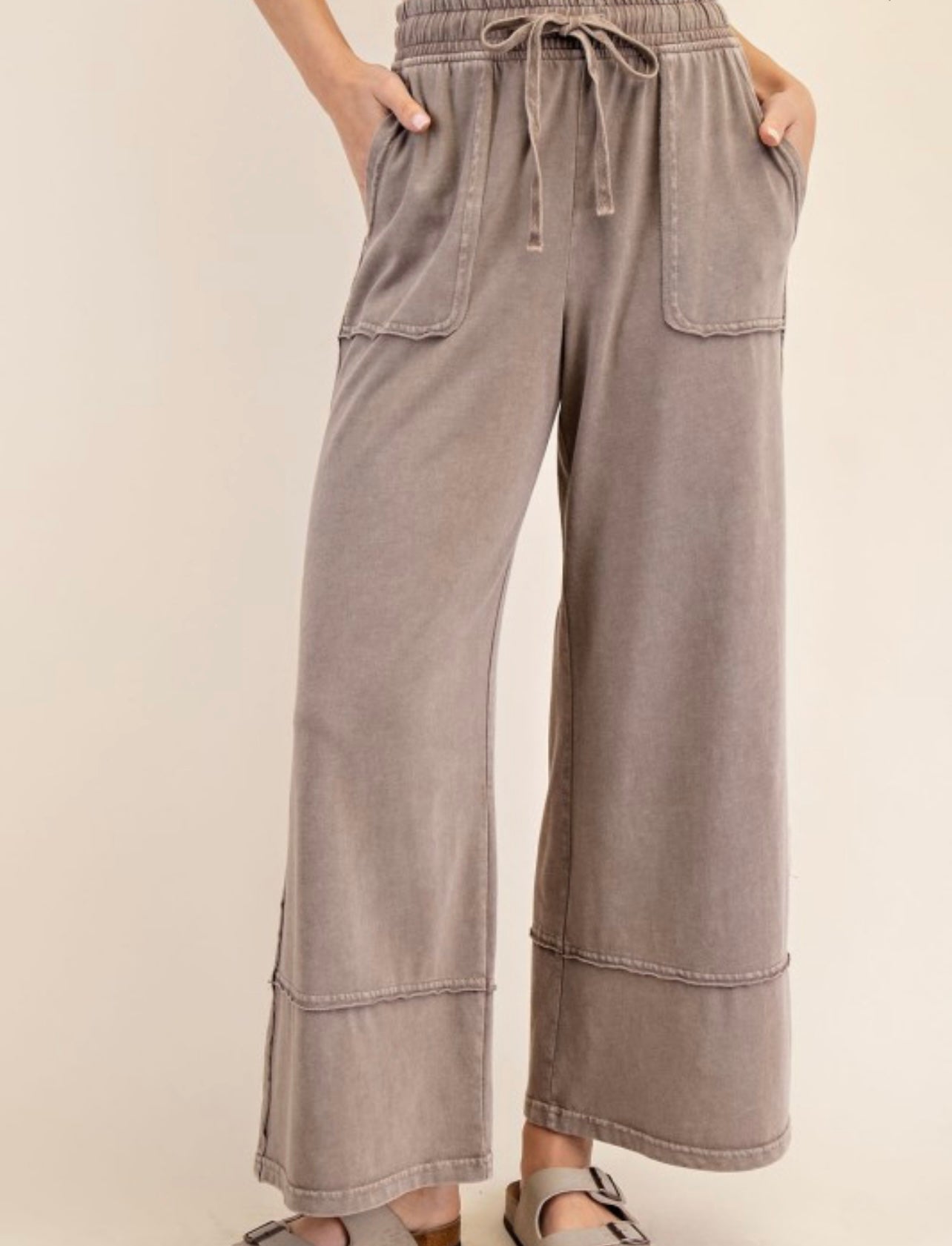 Cotton Cropped Wide Leg Pant