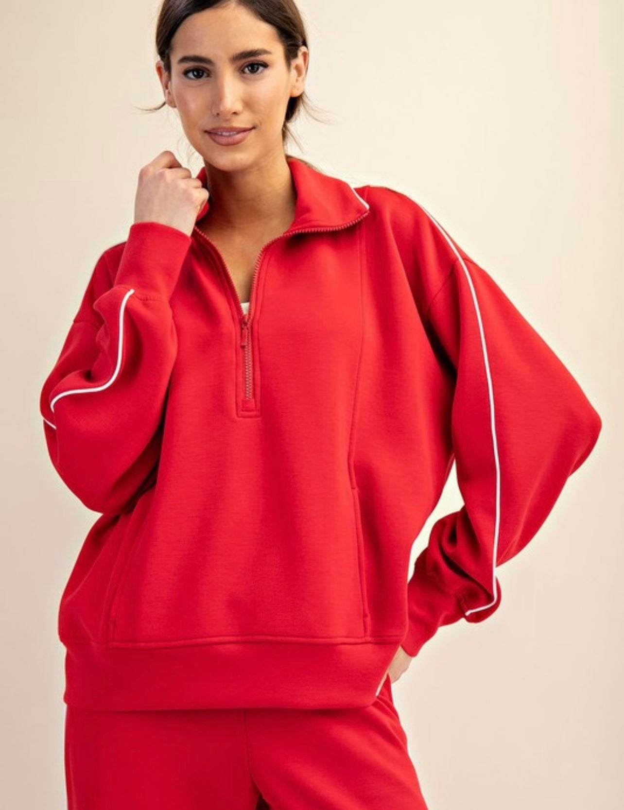 Poly Span Piping Quarter Zip