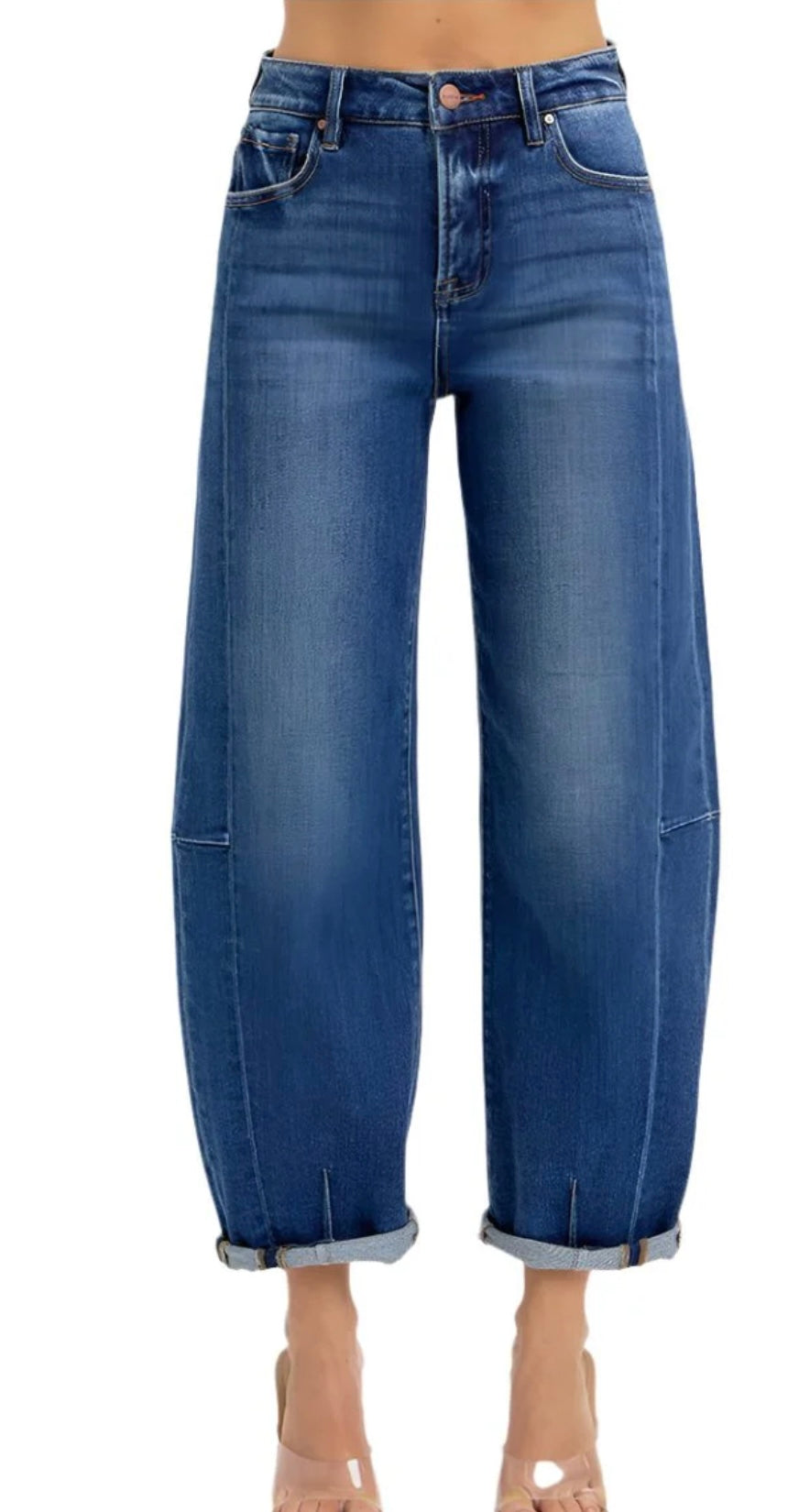 Plus Risen High Rise Barrel Jeans