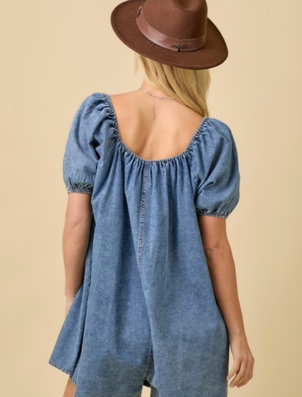 Square Neck Baby Doll Romper