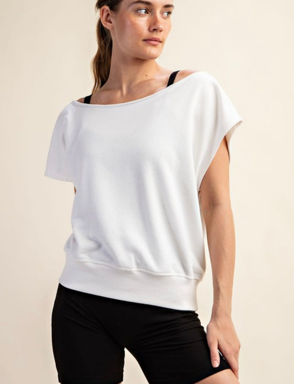 Terry Off The Shoulder Top