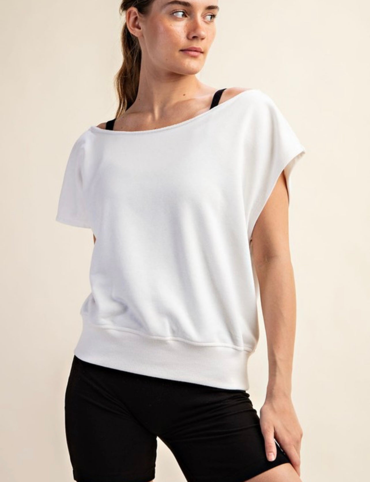 Terry Off The Shoulder Top