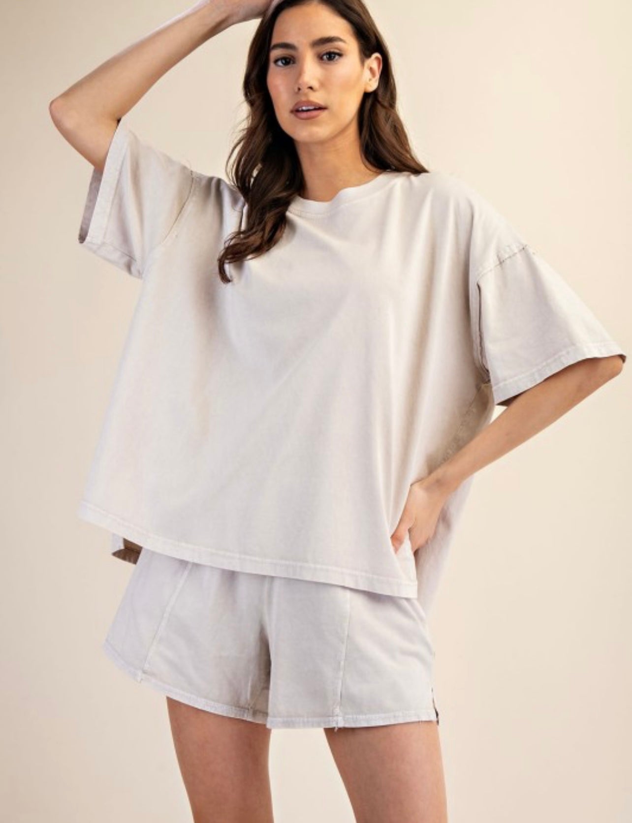 Mineral Washed Cotton Slit Top