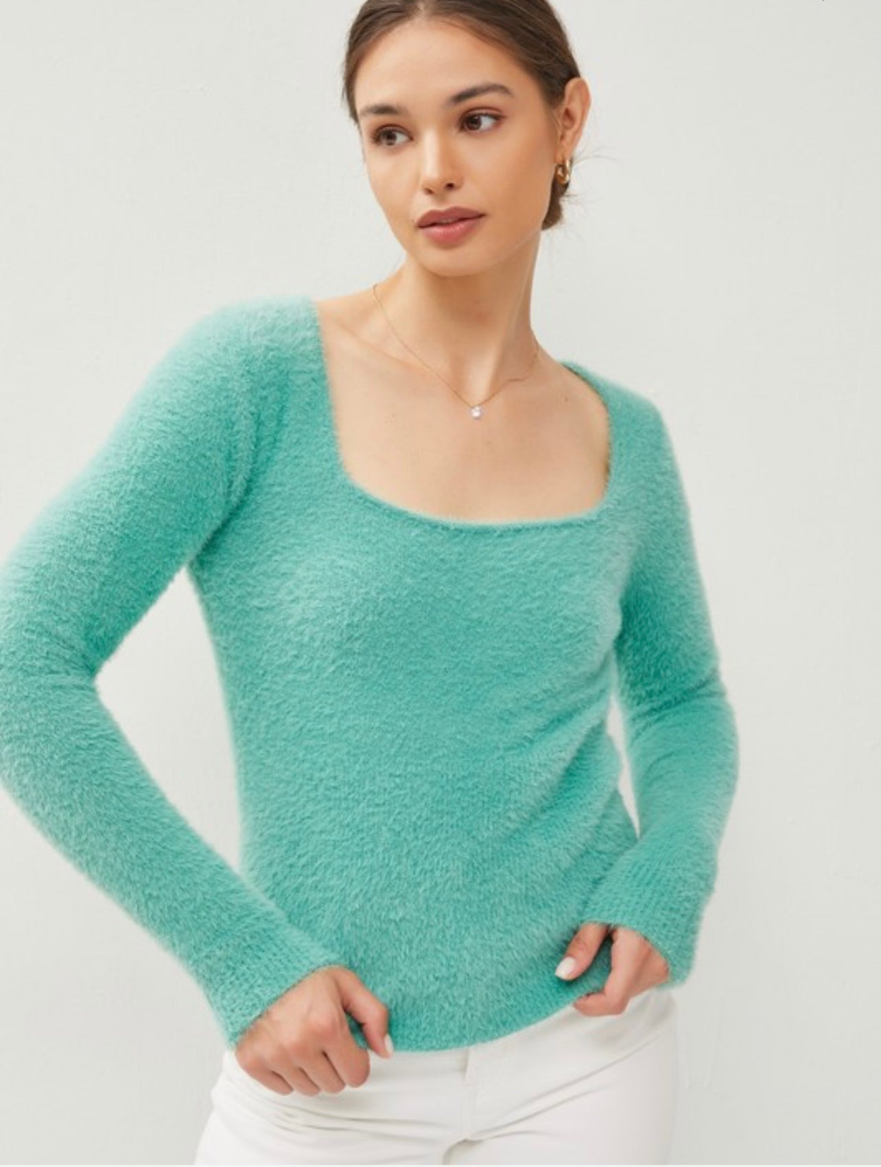Square Neck Soft Sweater